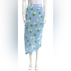 Smythe Blue and Green Floral Skirt Size 8